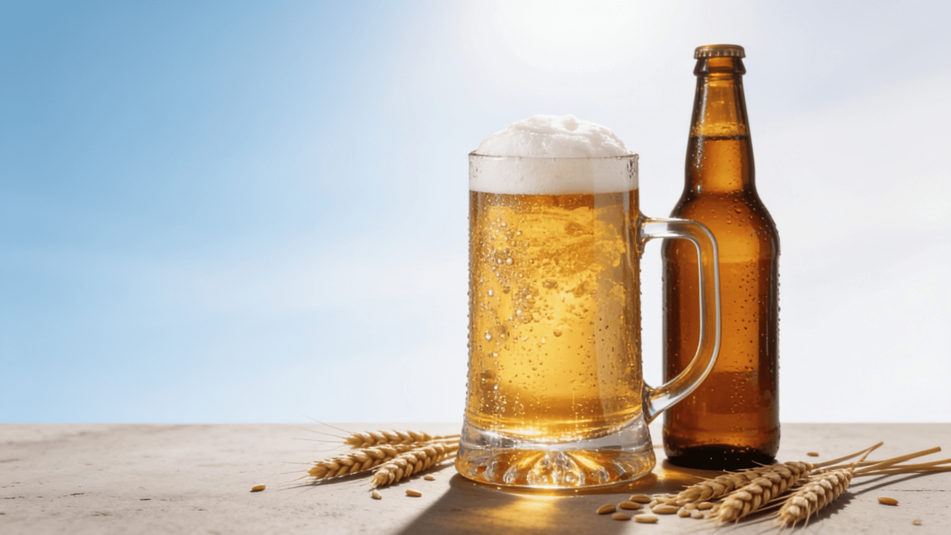 american lager with wheat kept on sand