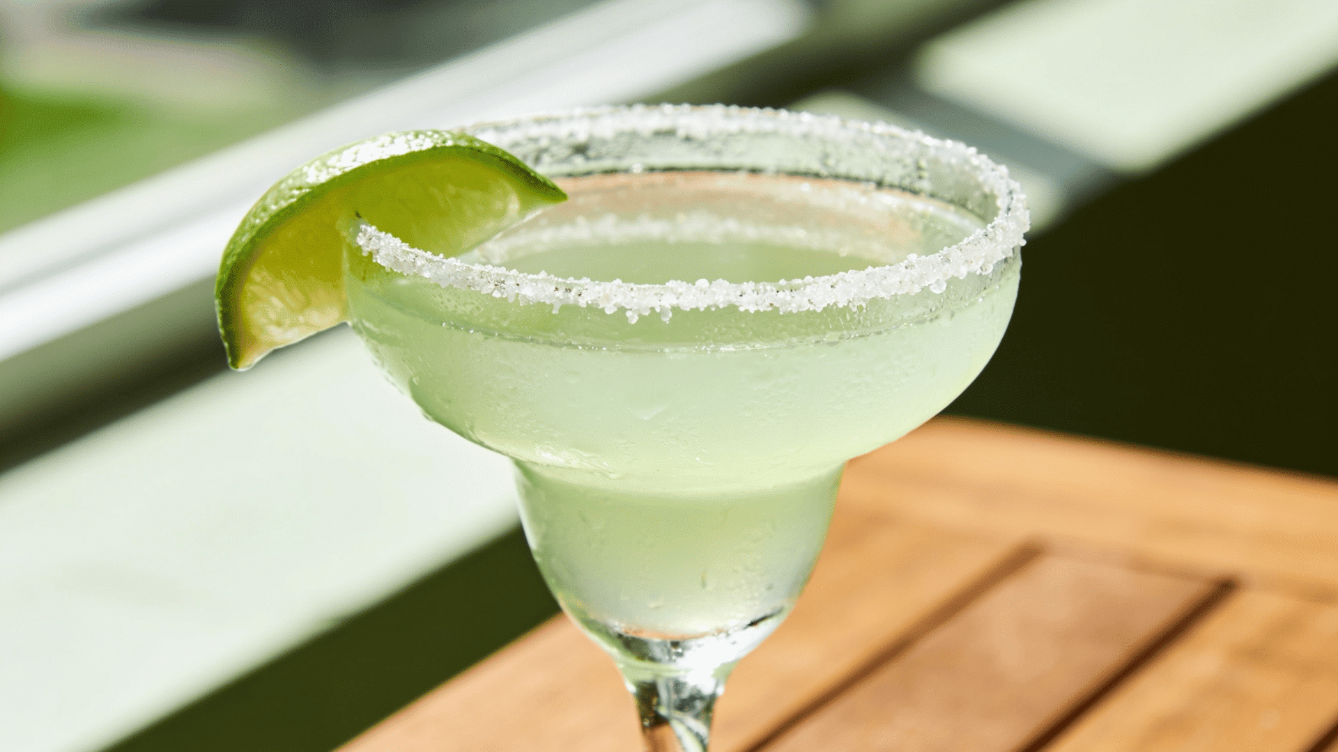 Classic Margarita with salt rim and lime