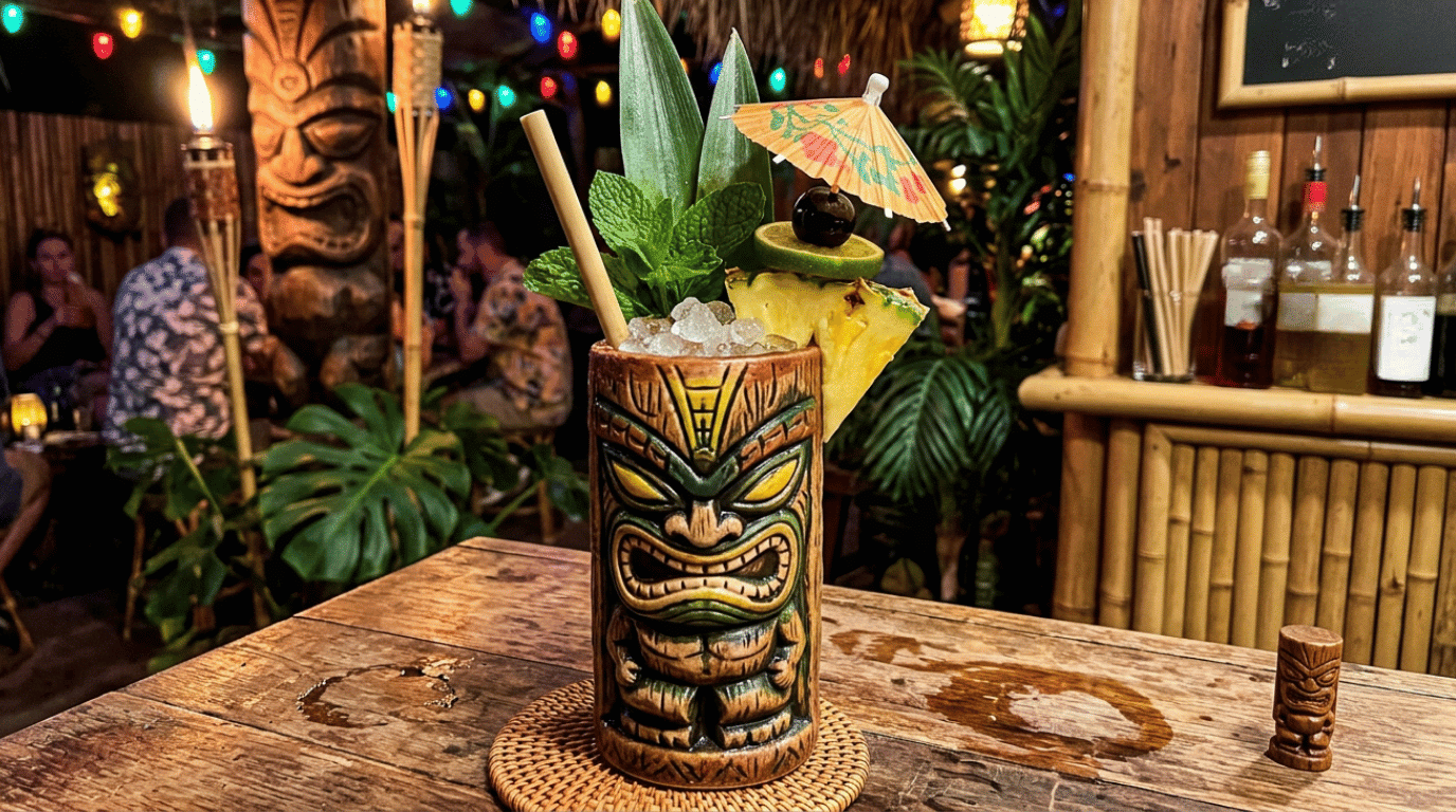 Jungle Bird cocktail with pineapple and rum