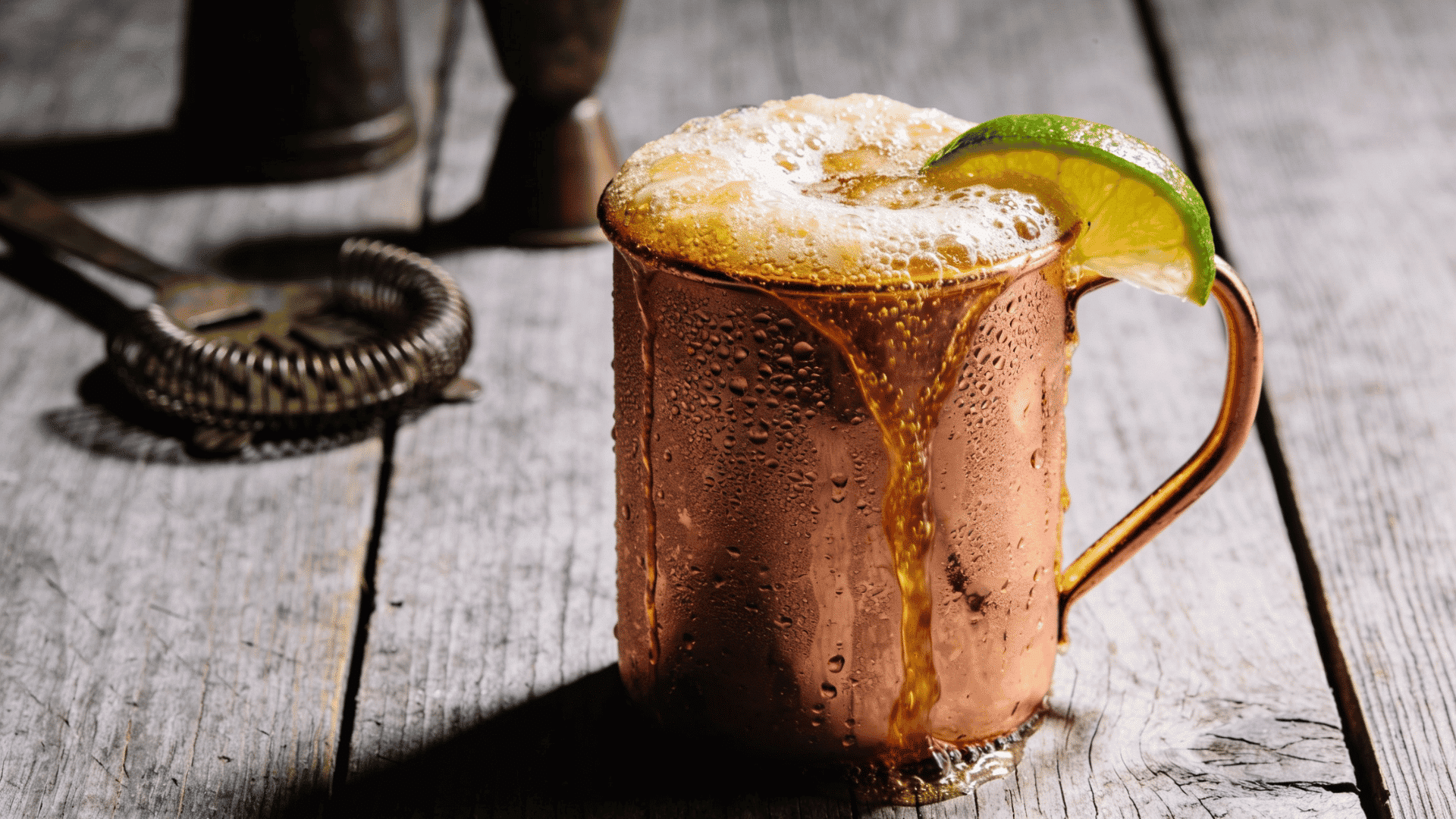 Mexican Mule in copper mug with lime