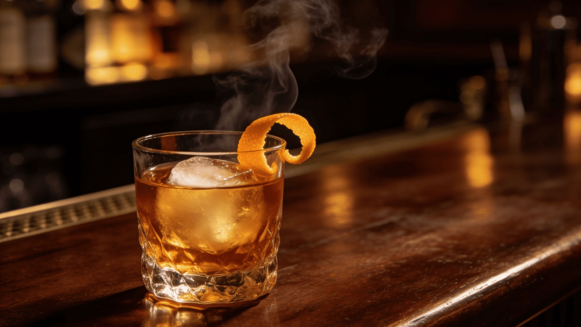 Oaxaca Old Fashioned with smoke orange peel