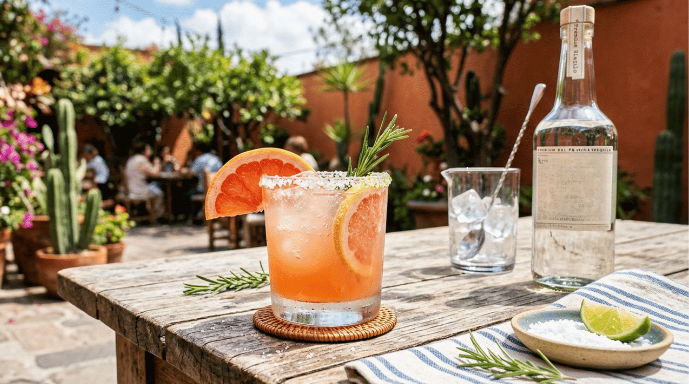 Paloma cocktail made with grapefruit and tequila