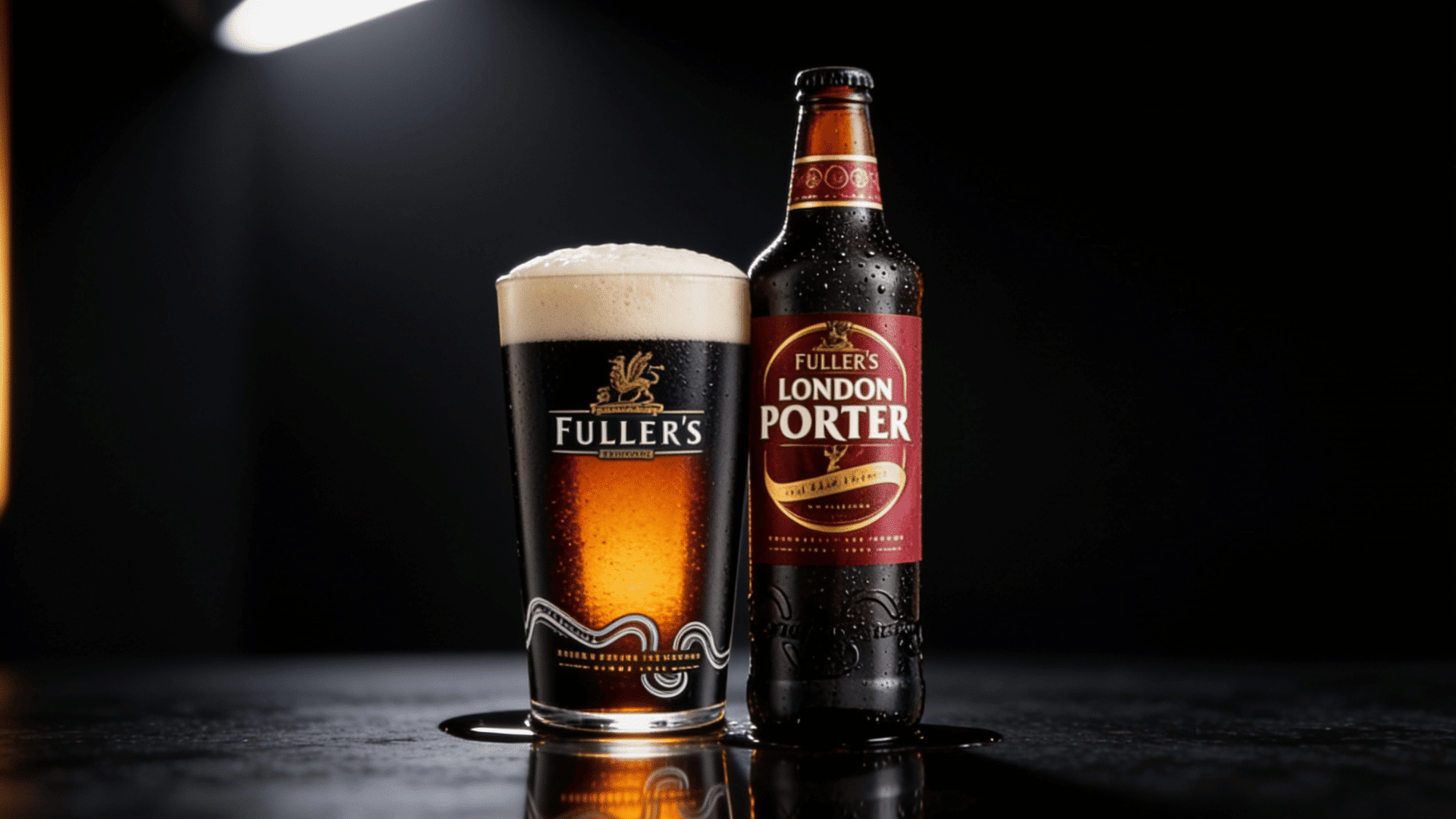 Porter shown with a bottle and dark beer in a glass