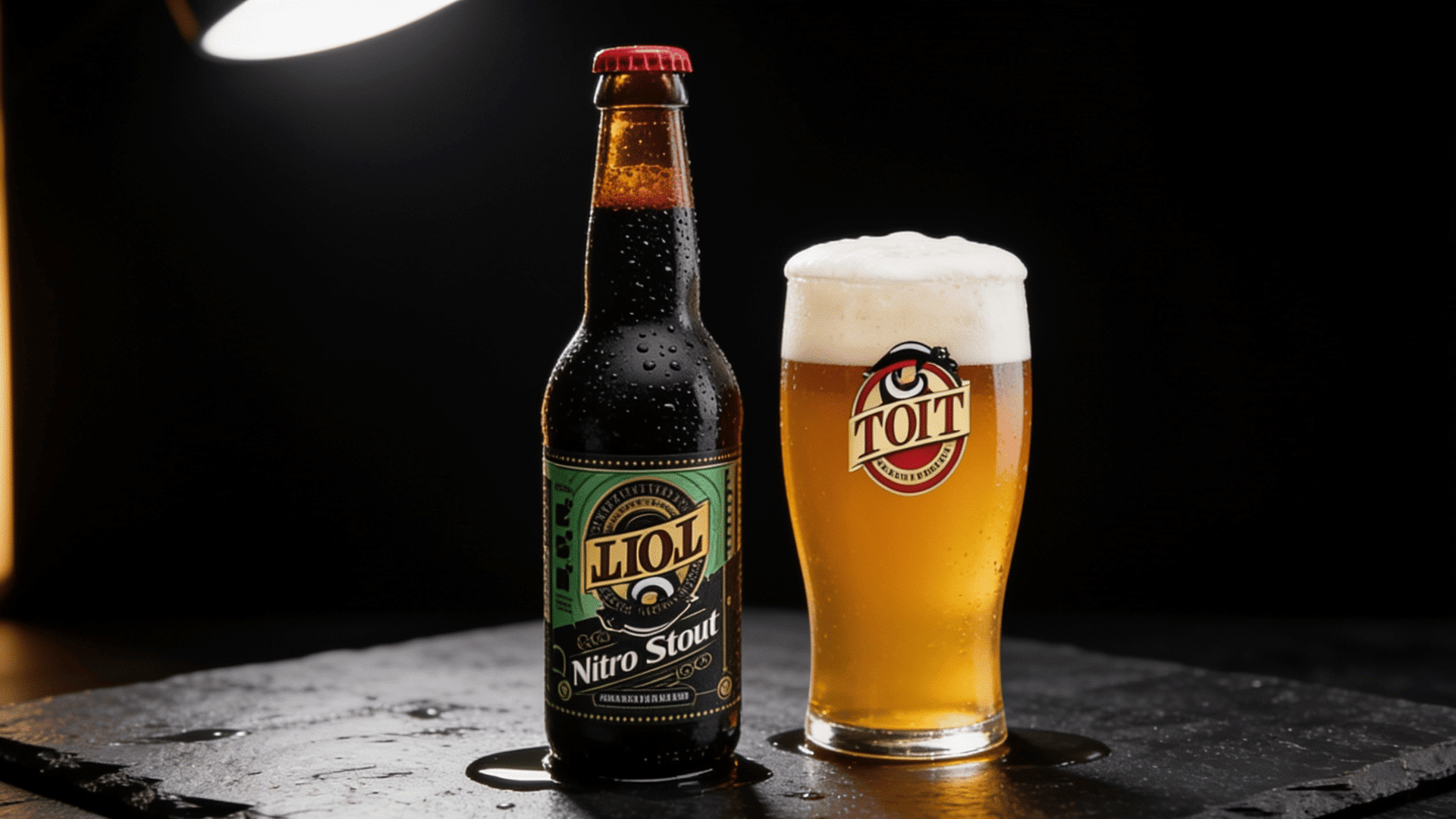 stout shown with a black background