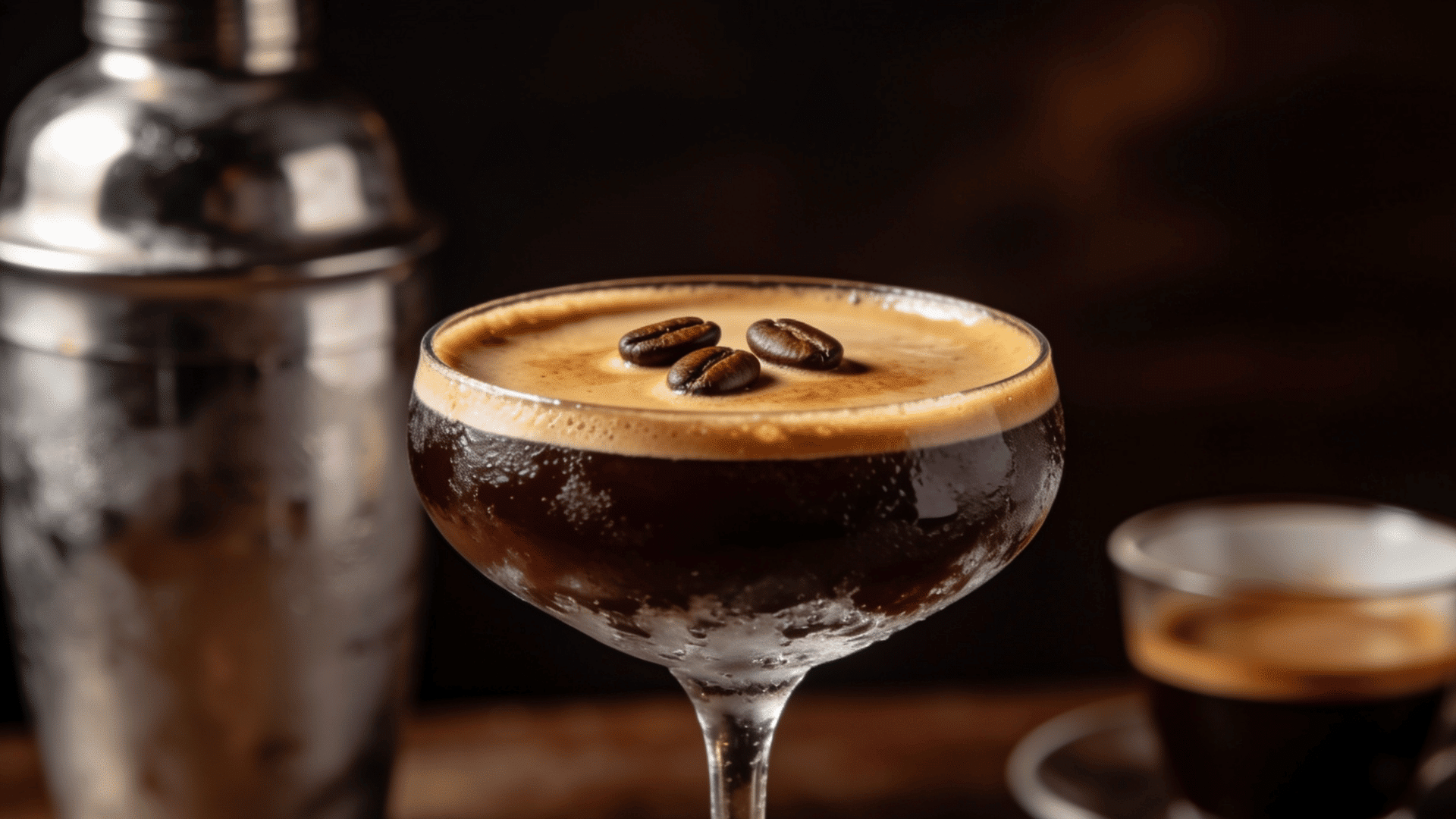 Tequila Espresso Martini with crema and beans