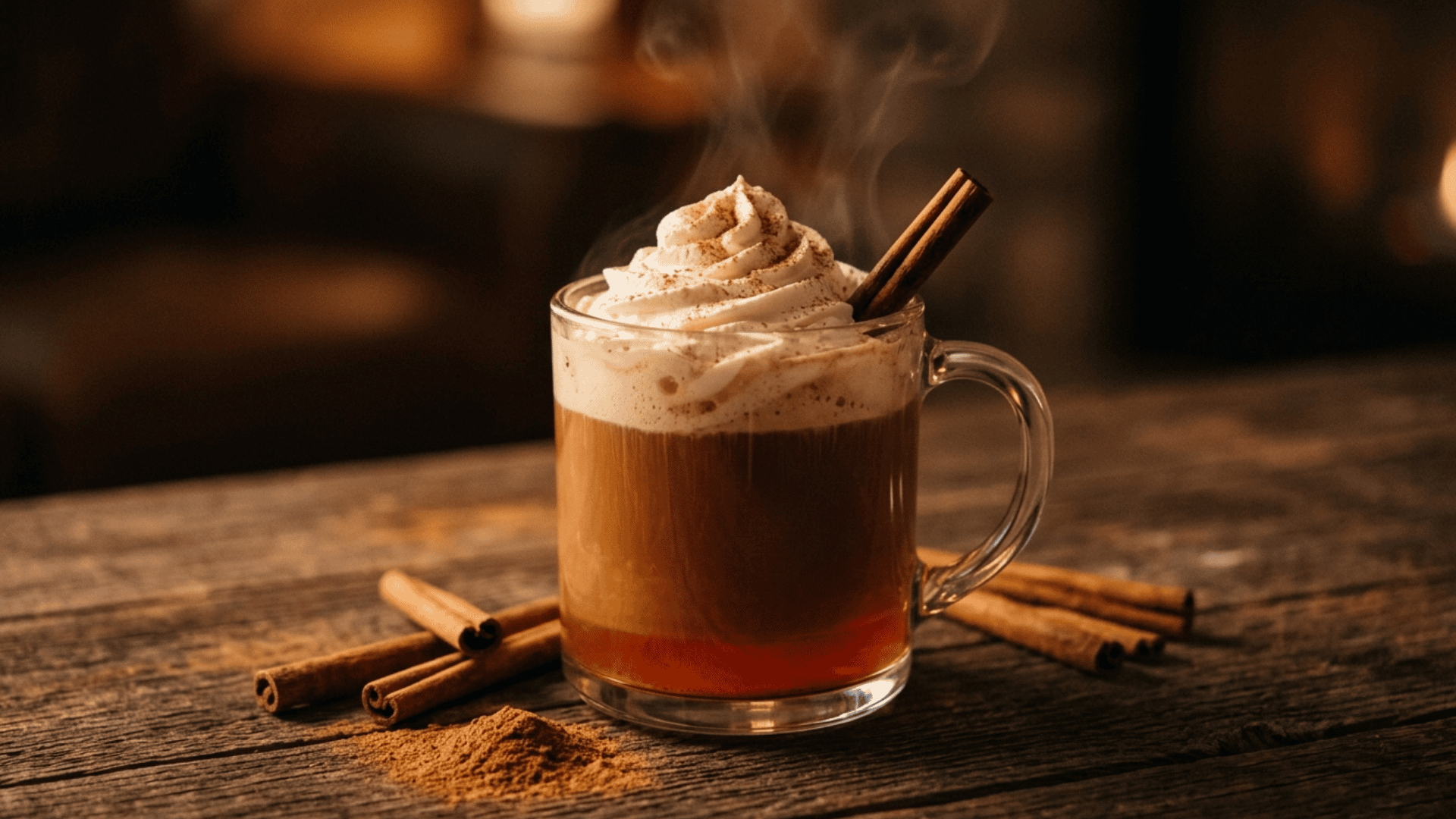 Cinnamon Tequila Coffee topped with whipped cream and a cinnamon stick