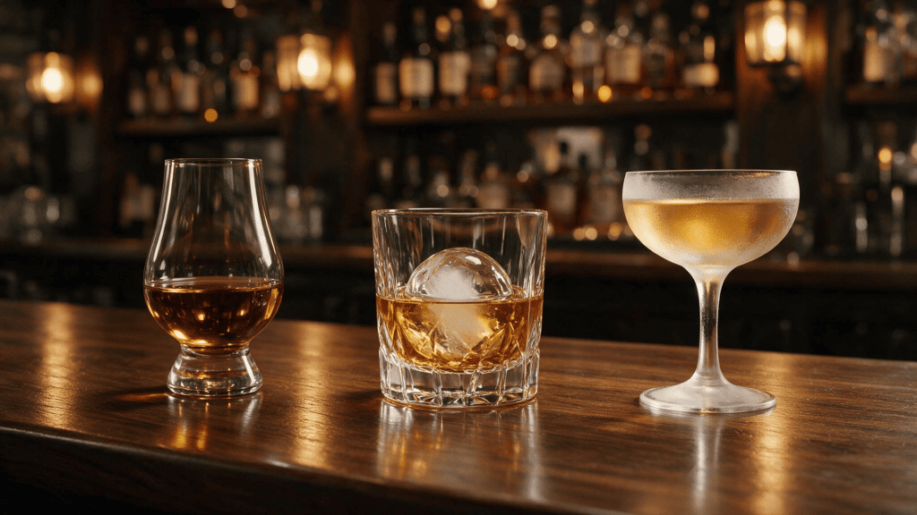 glass-of-whiskey-poured-neat-on-a-wooden-bar-counter (2)