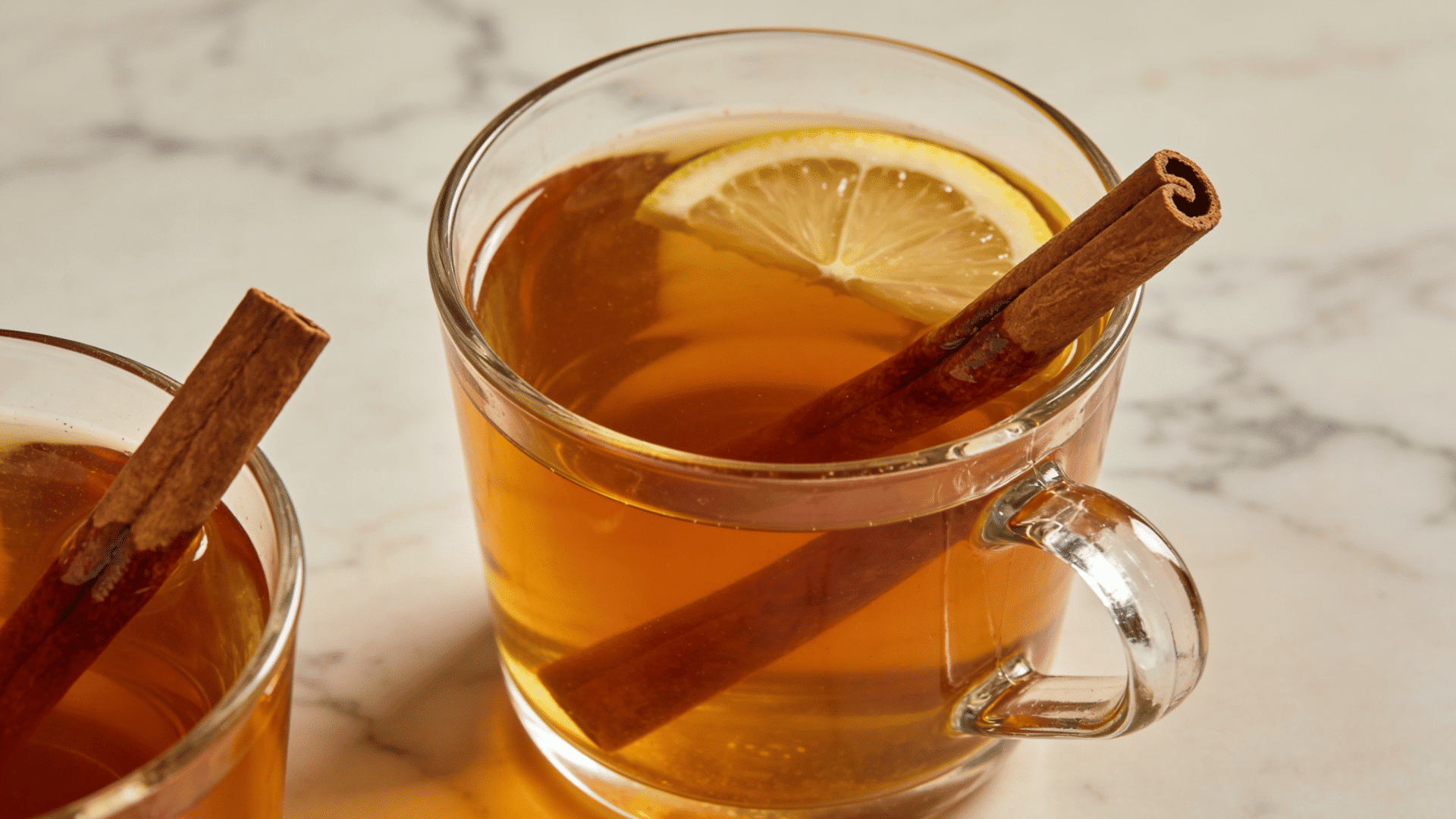 Hot Toddy with lemon and cinnamon stick