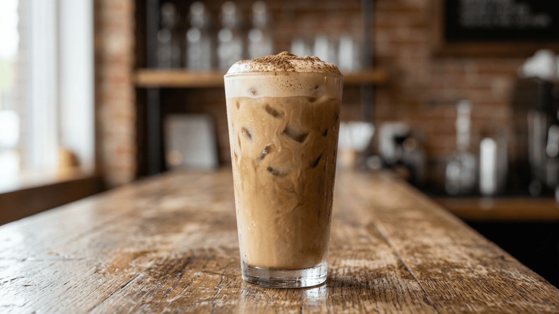 Irish Cream Iced Coffee over ice with chocolate bitters finish