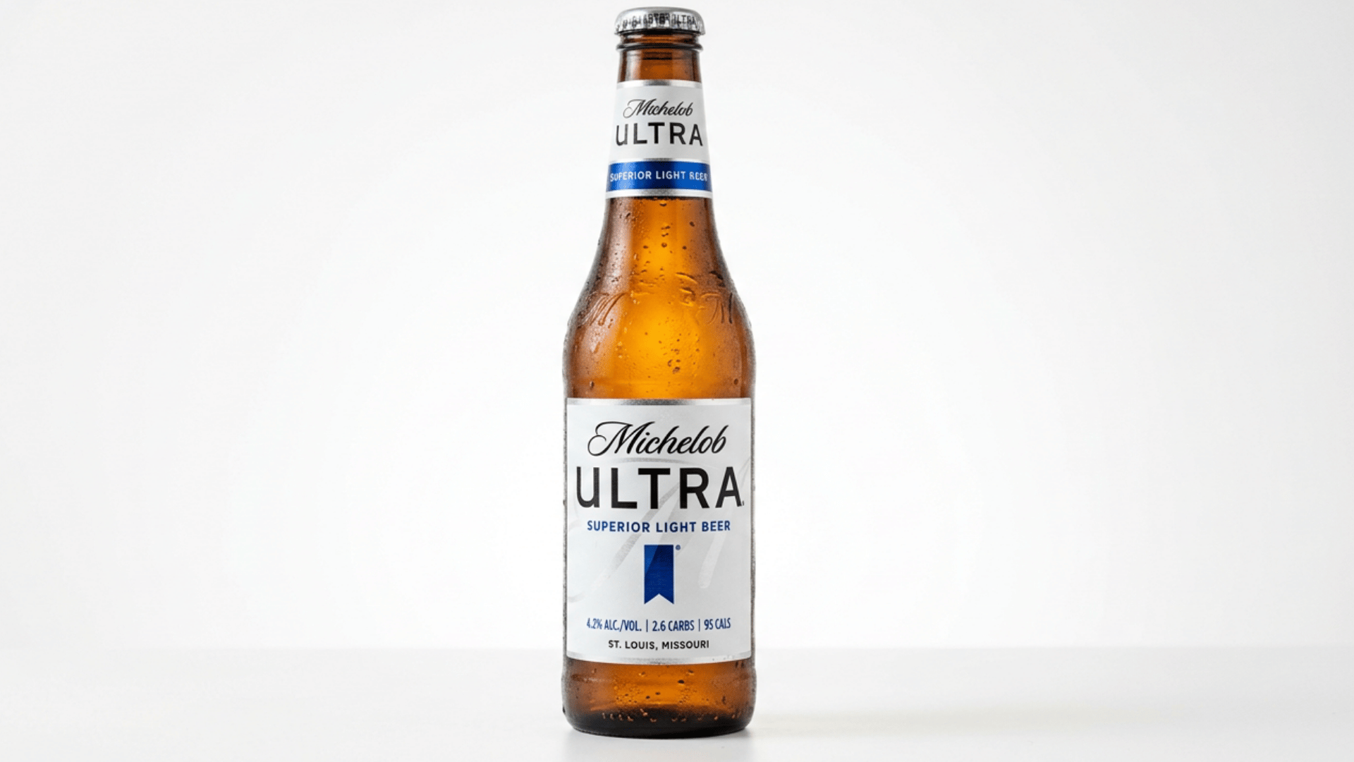 Michelob ULTRA beer bottle with 4.2% ABV displayed against a clean white background