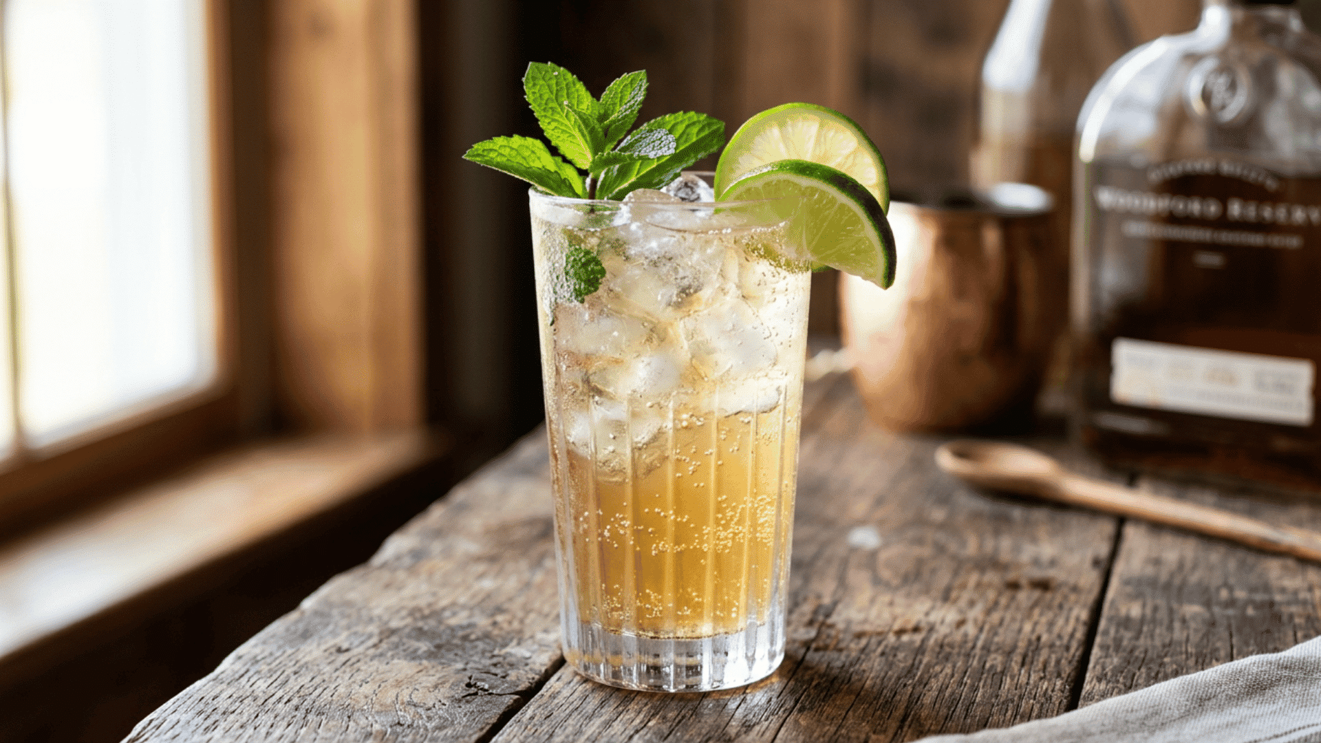 Kentucky Mule with lime and ginger beer