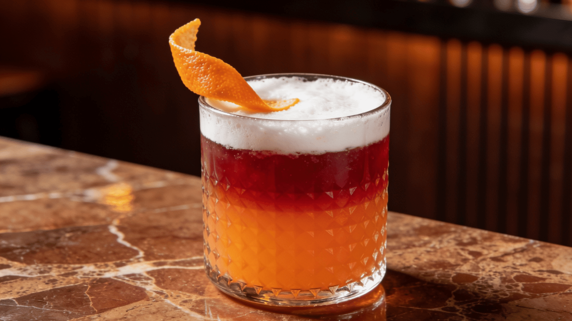 New York Sour with red wine float