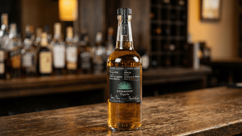 casamigos añejo bottle with butterscotch, vanilla, light oak, and gentle agave notes
