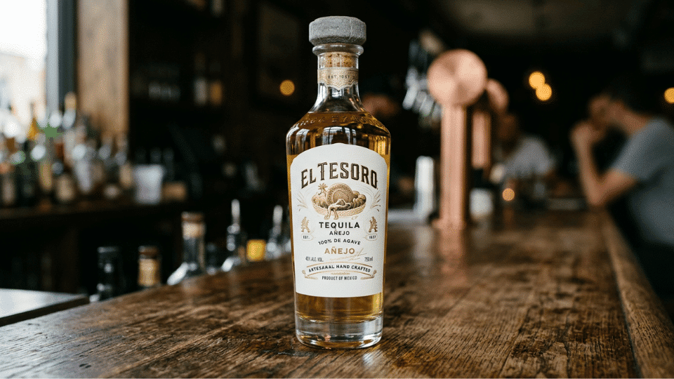 el tesoro añejo bottle with roasted agave, oak, cinnamon, and dried apricot notes