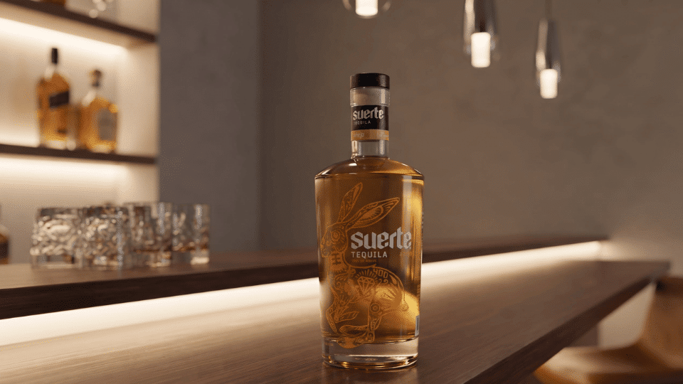 suerte añejo bottle with floral notes, stone fruit, vanilla, and soft oak