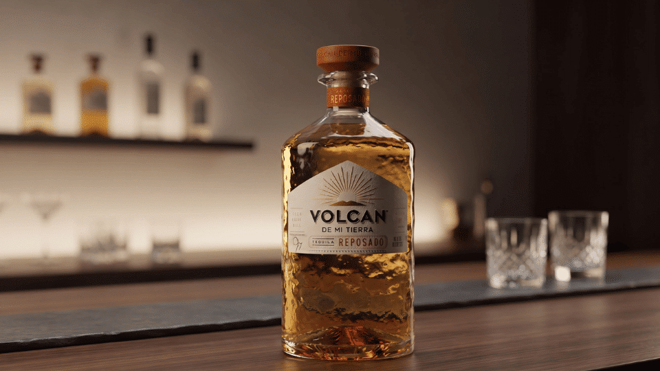 volcán de mi tierra reposado bottle with citrus, mineral agave, and light caramel notes